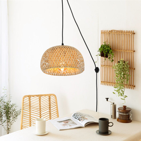 Wicker Hanging Plugin Lights Wayfair